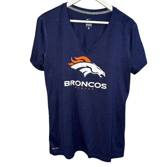 Nike Denver Broncos Dri-Fit Vneck Tee Shirt TShirt T-shirt - Picture 7 of 12